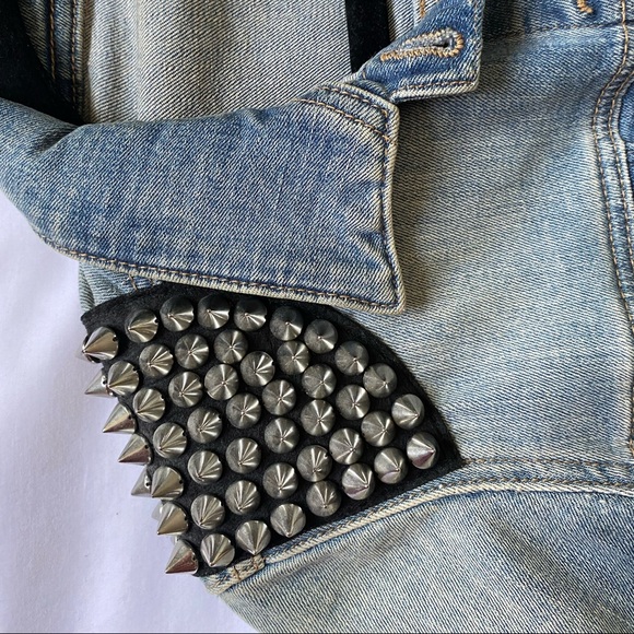 Denim Zara Jacket With Shoulder Spikes - Picture 2 of 4